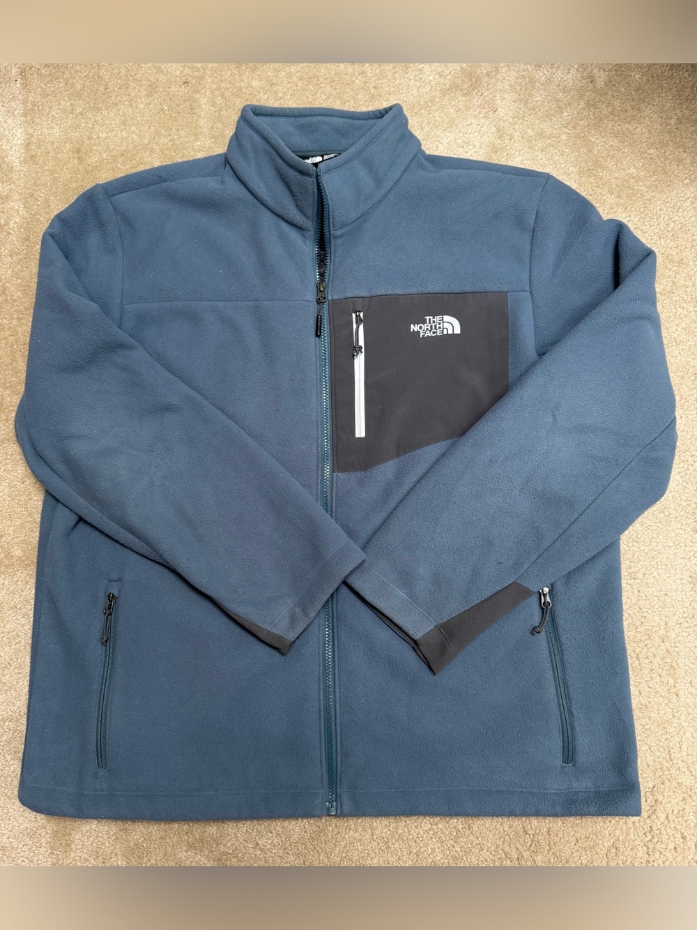 The North Face Men’s Sz XXL Blue Full-Zip Fleece Jacket